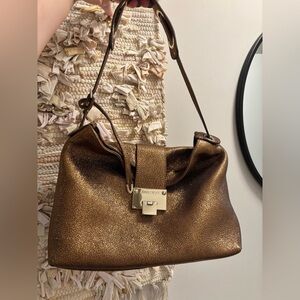 LAST CHANCE Jimmy Choo Metallic Brown Shoulder Bag
